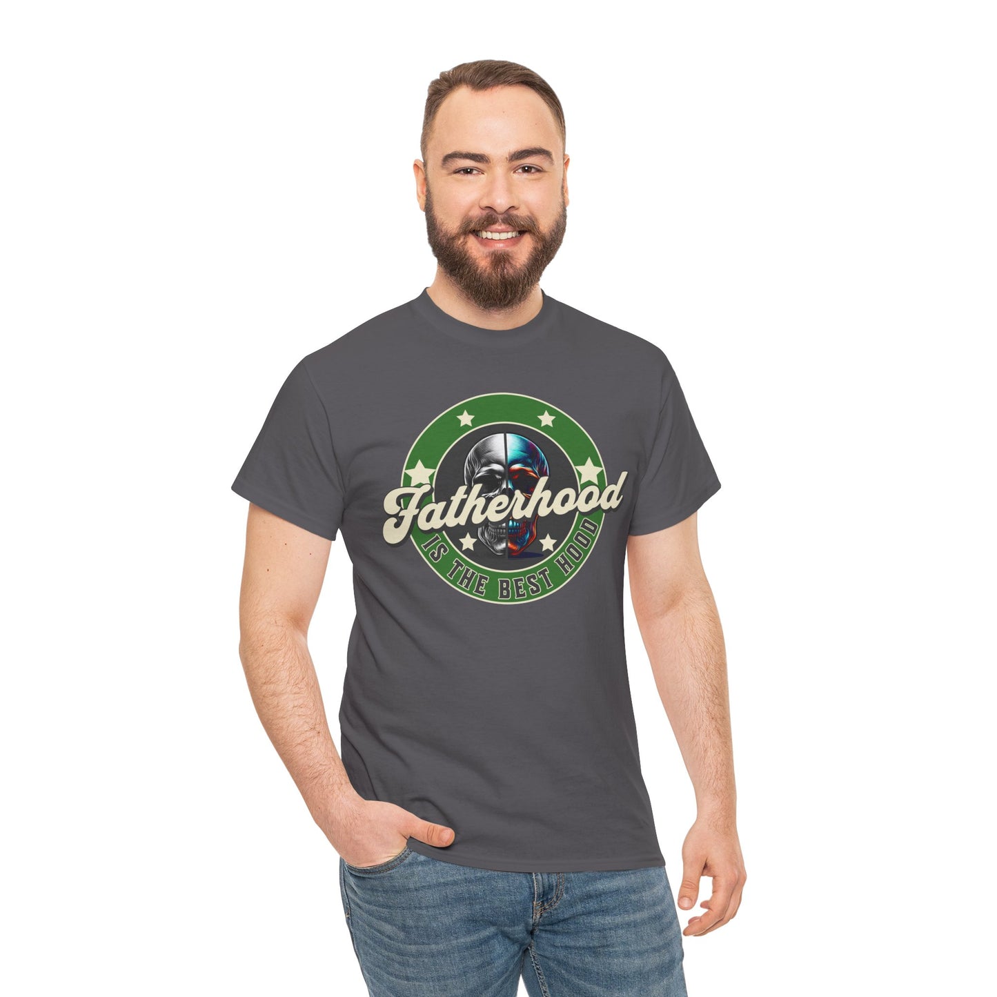 Unisex Heavy Cotton Tee: "Fatherhood Is The Best Hood" Graphic Tee | Perfect Gift for Dad, Casual Wear, Birthday, Father's Day, [...]