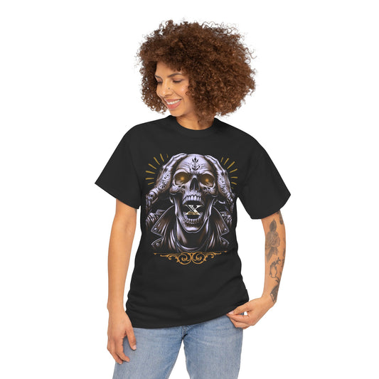 Gothic Skull Tee, Gothic Skull Graphic Tee, Unisex Heavy Cotton T-Shirt, Halloween Shirt, Edgy Streetwear, Casual Outfit, Unique Gift Idea