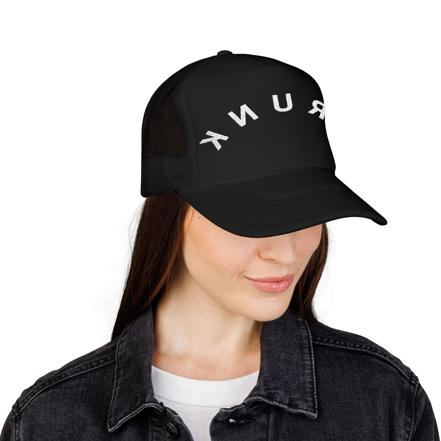 Trendy Foam Trucker Hat with ‘DRUNK’ Embroidery | Casual Wear, Gift for Him, Festivals, Outdoor Events, Stylish Accessory