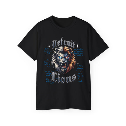 Detroit Lions Graphic Tee, Unisex Cotton Shirt, Sports Fan Apparel, Game Day Outfit, Football Gift, Casual Wear
