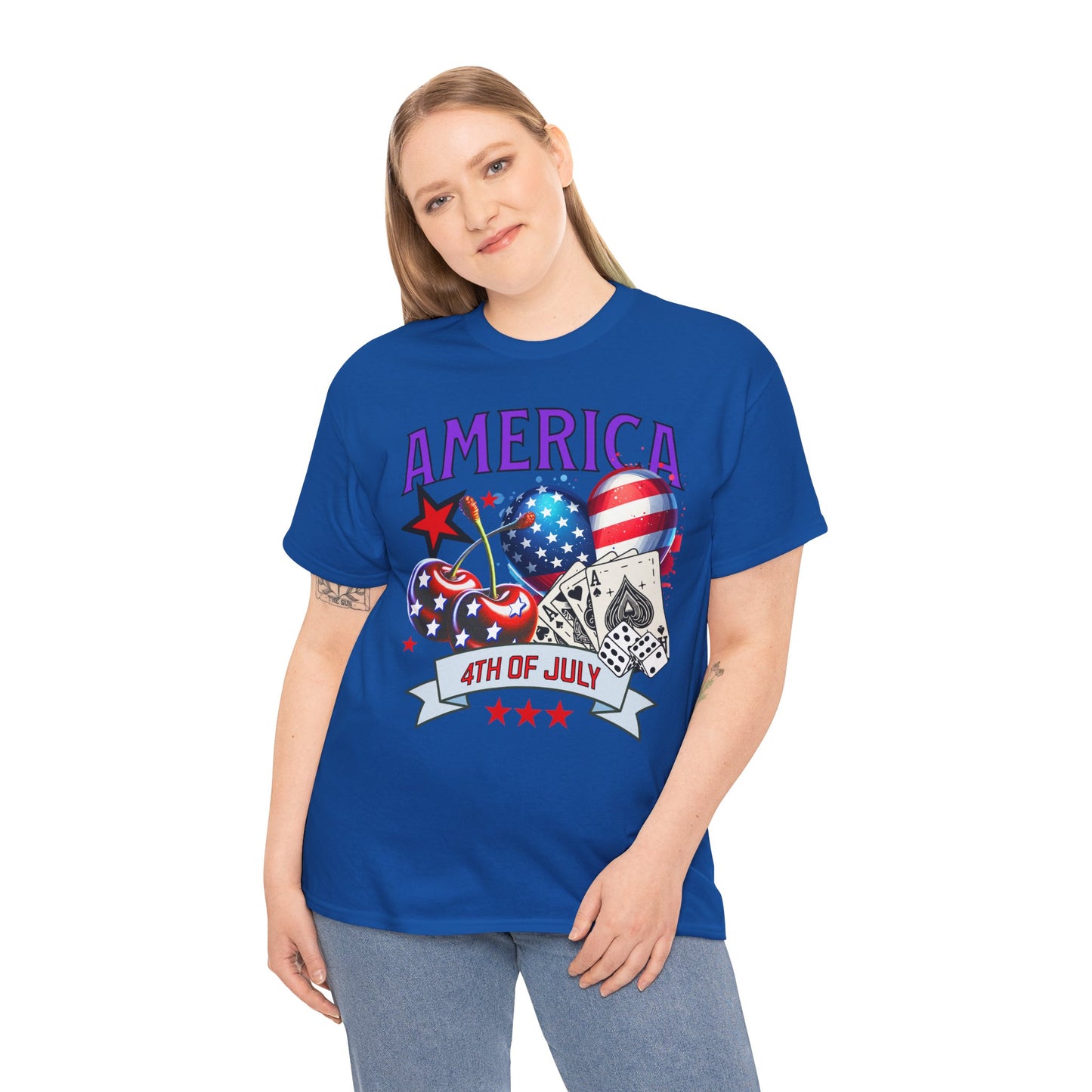 4th of July Patriotic Tee, 4th of July Patriotic Tee, Unisex Heavy Cotton Shirt, America Celebration Top, Independence Day Apparel, Summer BBQ Fashion