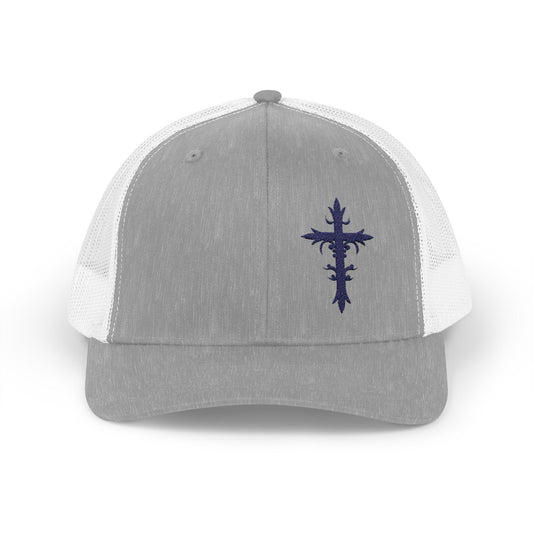 Embroidered Cross Snapback Trucker Cap - Stylish Faith-Inspired Hat