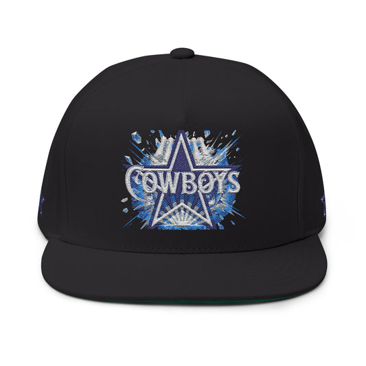 Cowboys Flat Bill Cap | Stylish Embroidered Baseball Hat for Fans, Perfect Gift for Sports Lovers, Game Days, Tailgating, Casual Wear