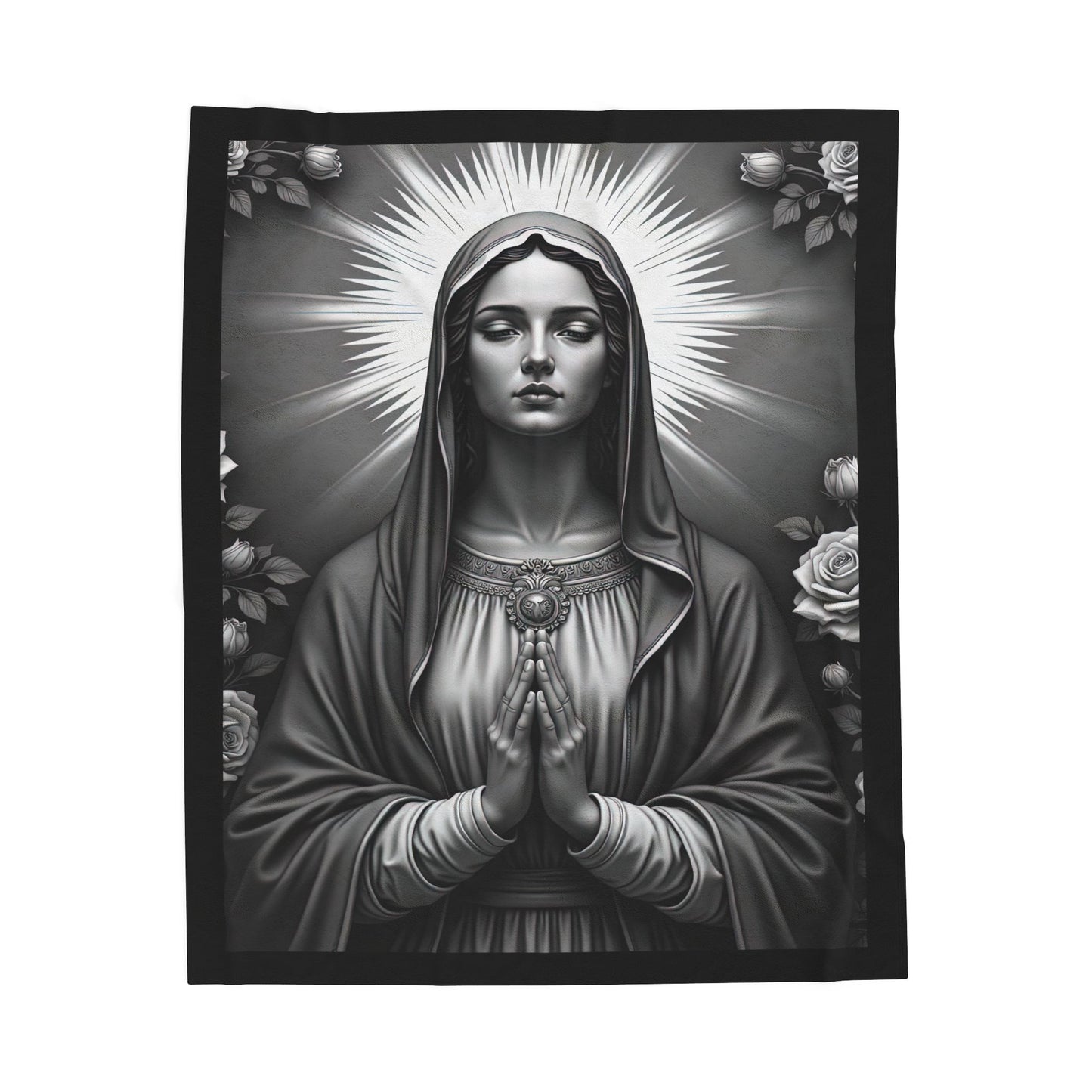 Velveteen Plush Blanket - Mary Artistic Religious Home Decor Throw