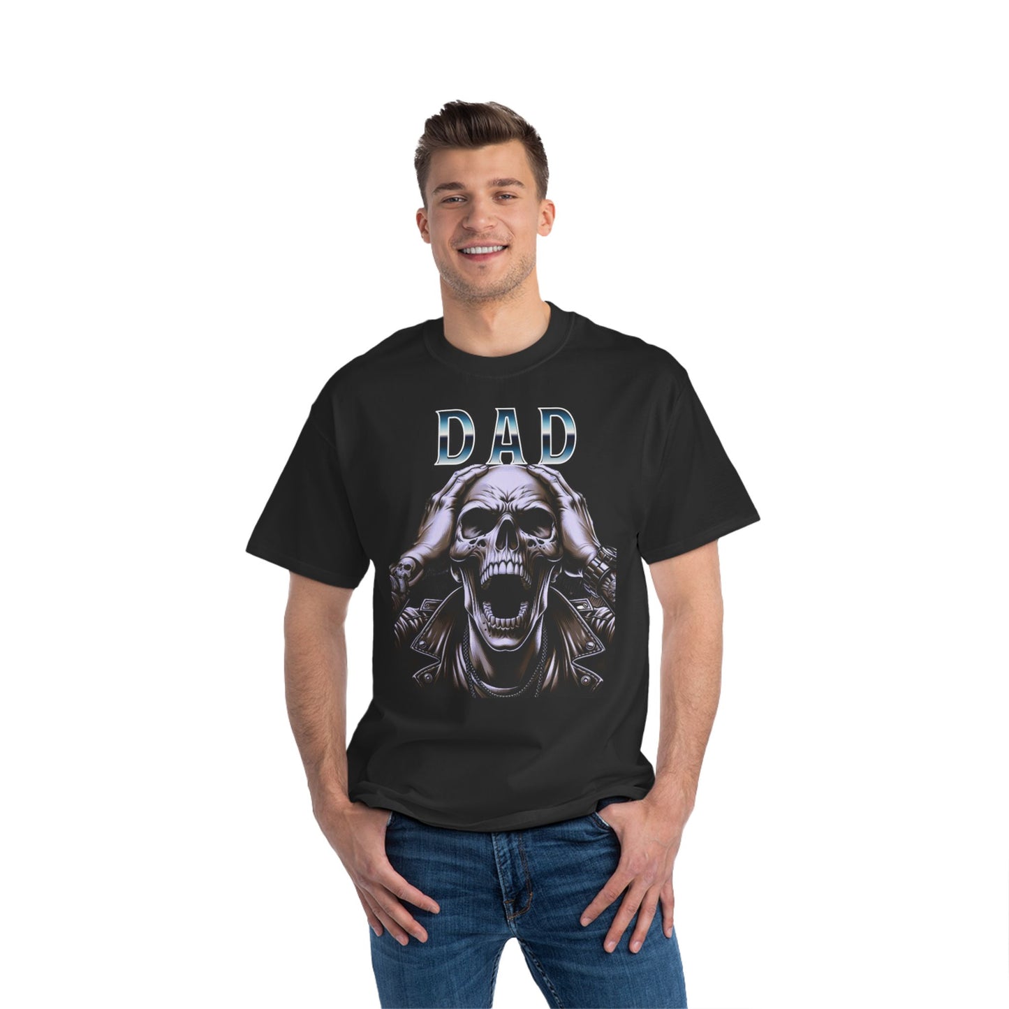 Gothic Dad T-Shirt, Edgy Father's Day Gift, Skulls Graphic Tee, Punk Style Shirt, Unique Men's Apparel, Alternative Fashion