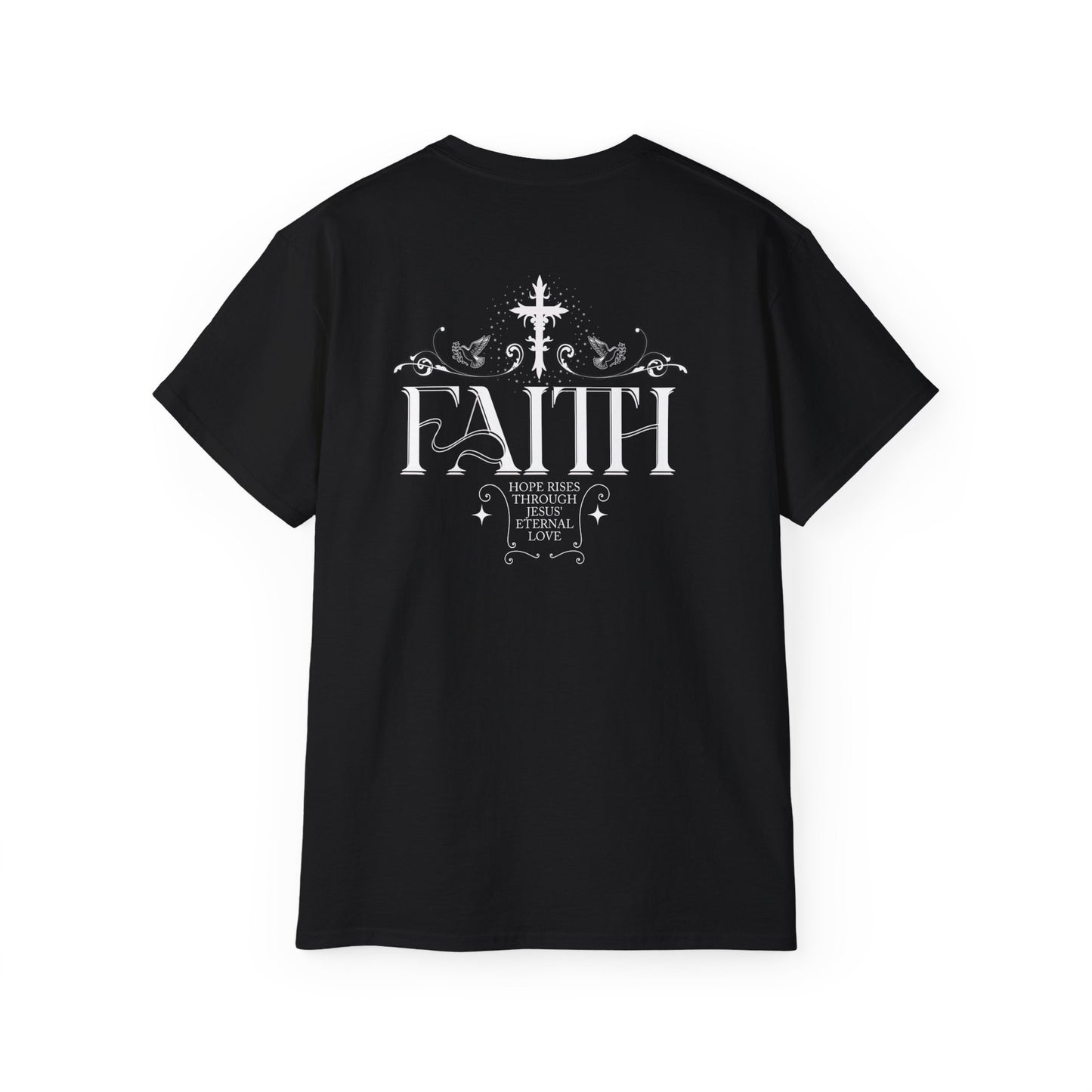 Faith Cross Unisex Ultra Cotton Tee, Inspirational Shirt, Religious Gift, Casual Wear, Church Outing, Everyday Comfort