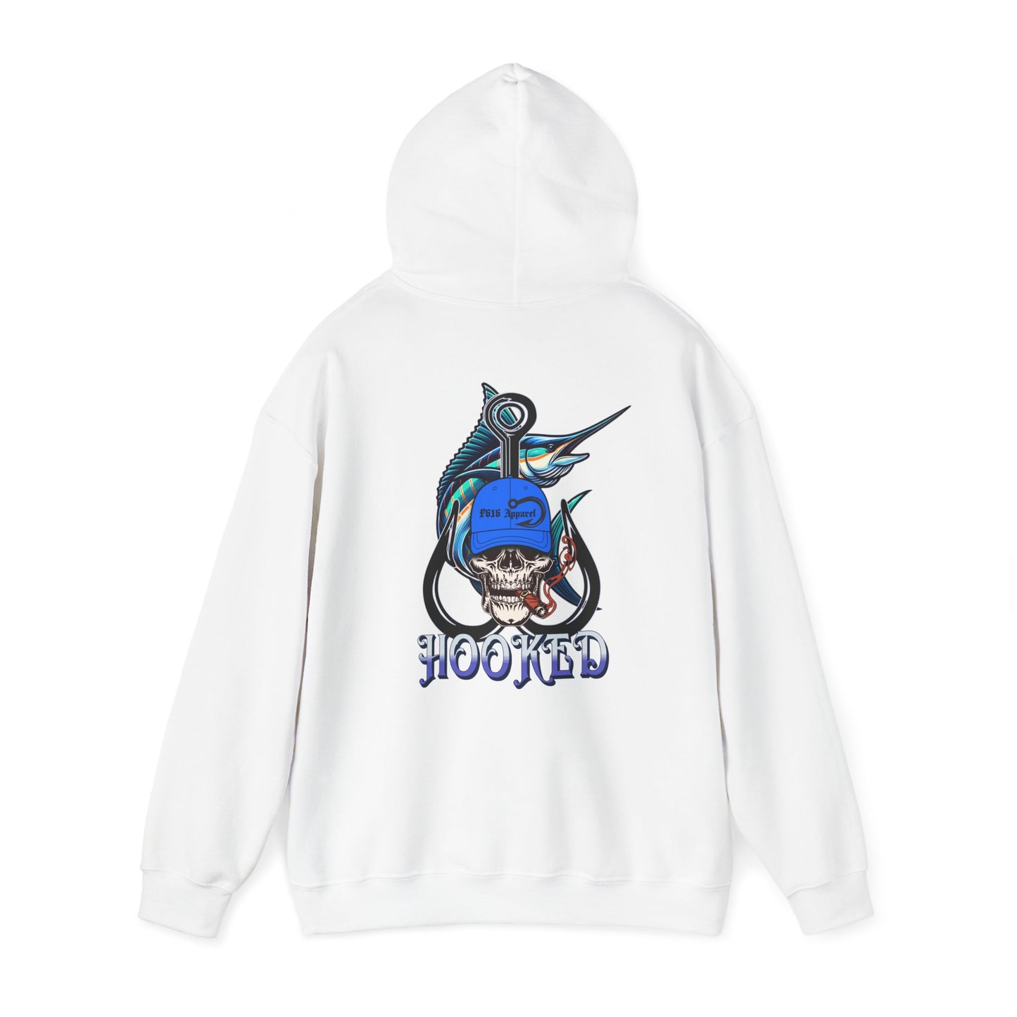 Skull & Fish Hooked Hoodie - Fishing Lovers Unisex Hooded Sweatshirt, Gift for Dad, Casual Street Style Apparel, Fathers Day Present, Cool