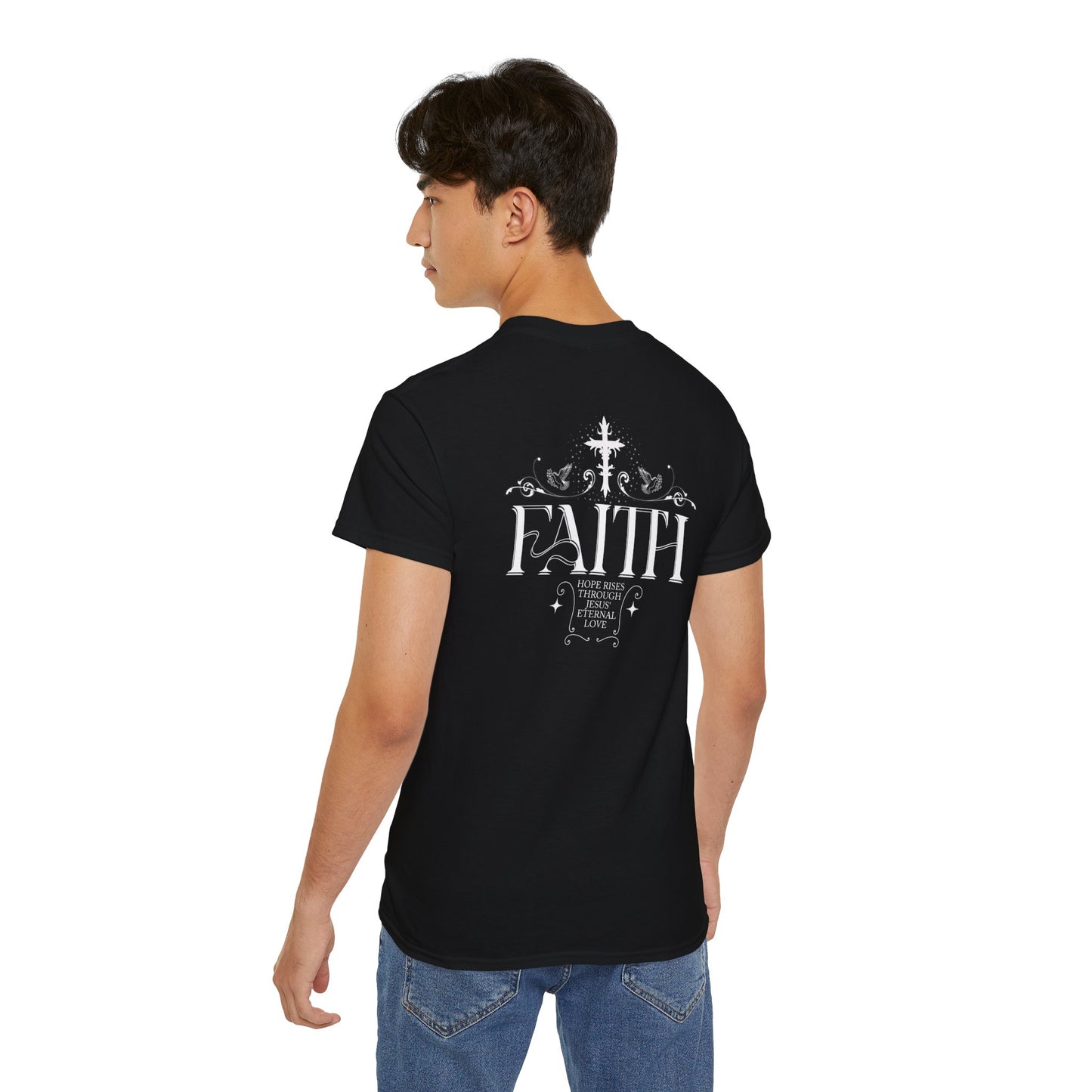 Faith Cross Unisex Ultra Cotton Tee, Inspirational Shirt, Religious Gift, Casual Wear, Church Outing, Everyday Comfort