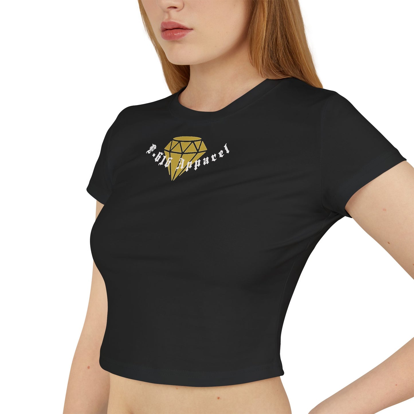 Women's Baby Tee - Edgy Cross Design Shirt | Stylish & Comfortable Apparel, F616 Logo