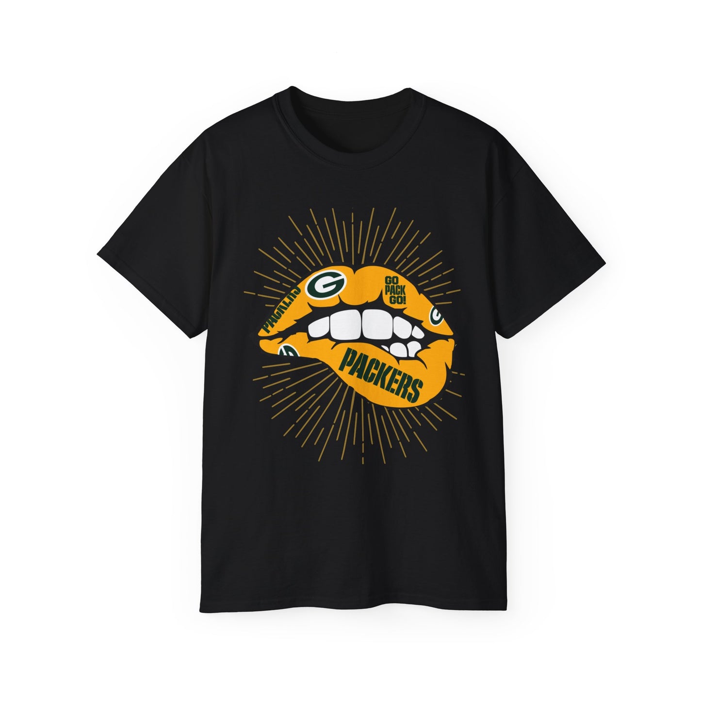 Green Bay Packers Sporty Graphic Tee - Game Day Black Cotton T-Shirt, Bold Sporty Tee with Graphic Design for Game Day, Perfect Gift for Sports Fans, Men's and Women's Team Apparel, Black Cotton T-Shirt