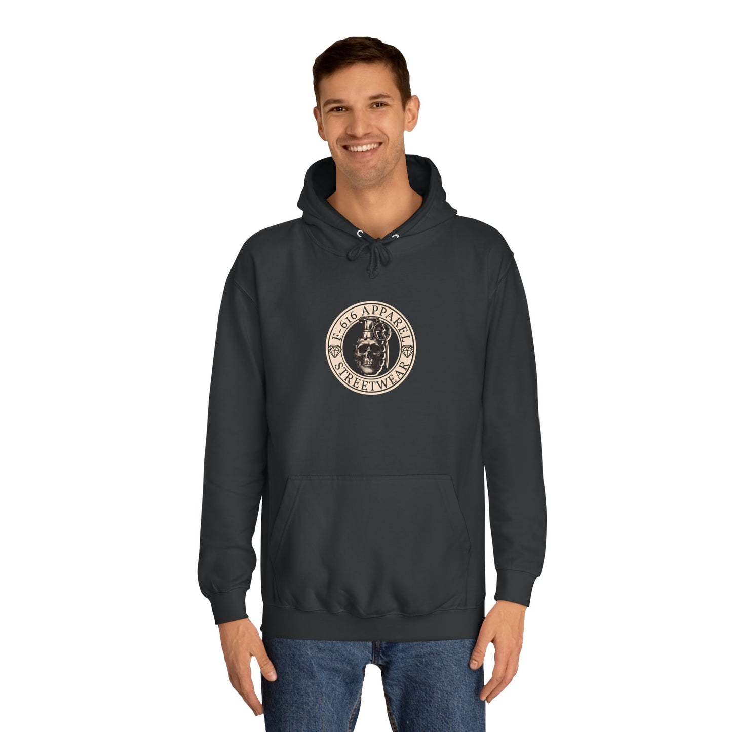 Skull Design Unisex College Hoodie - Cool Streetwear for College Life