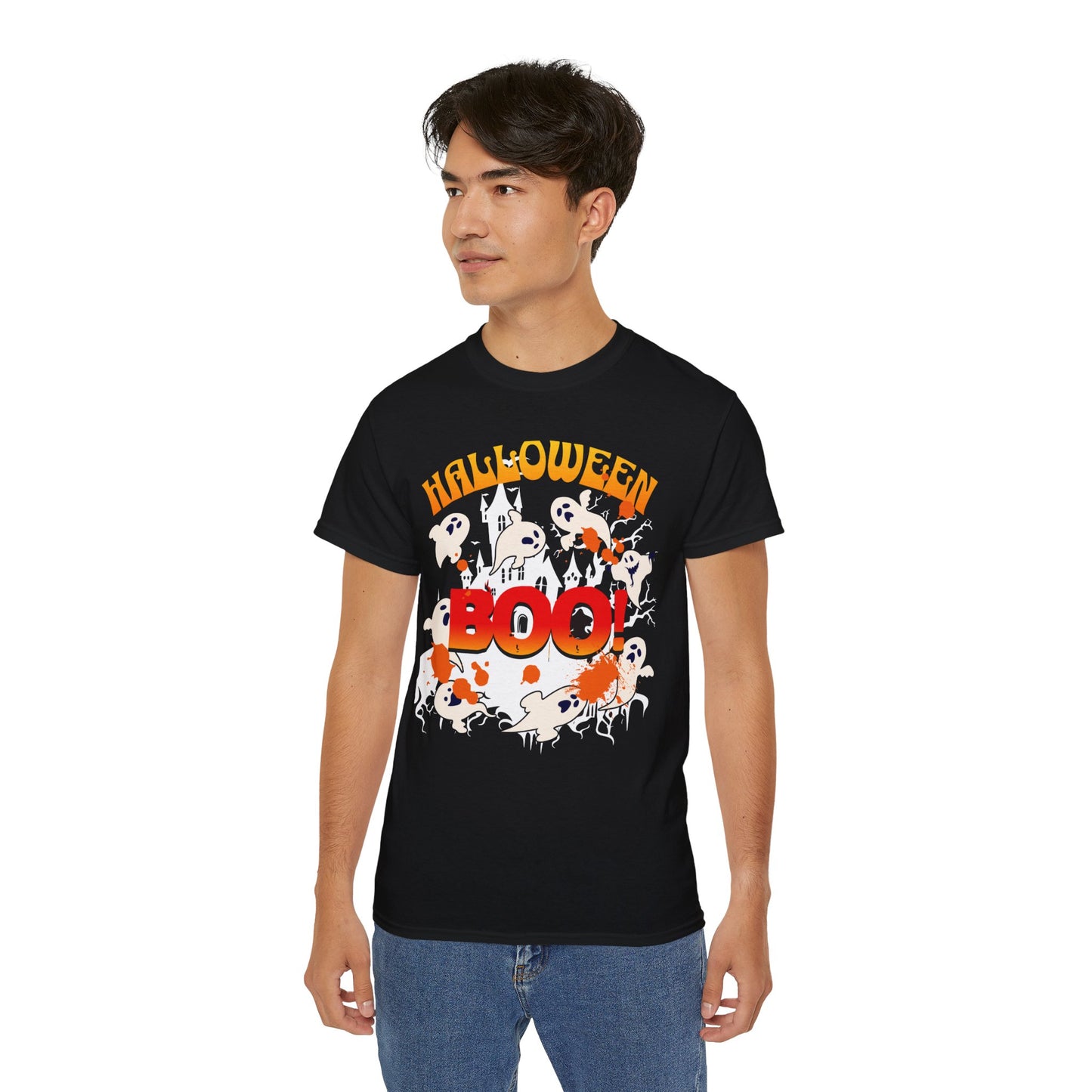 Halloween Boo Tee, Halloween Boo Unisex Ultra Cotton Tee, Spooky Graphic Shirt, Halloween Party Wear, Pumpkin Costume, Trick or Treat Apparel