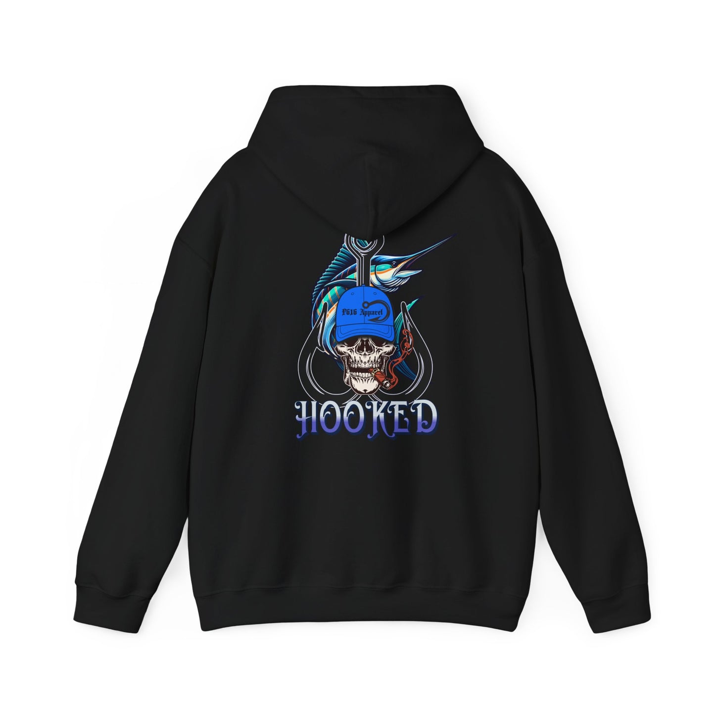 Skull & Fish Hooked Hoodie - Fishing Lovers Unisex Hooded Sweatshirt, Gift for Dad, Casual Street Style Apparel, Fathers Day Present, Cool