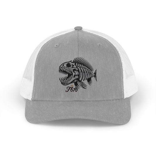 Skull Graphic Snapback Trucker Cap, Edgy Style Hat for Festivals, Halloween Costume Accessory, Streetwear, Unisex