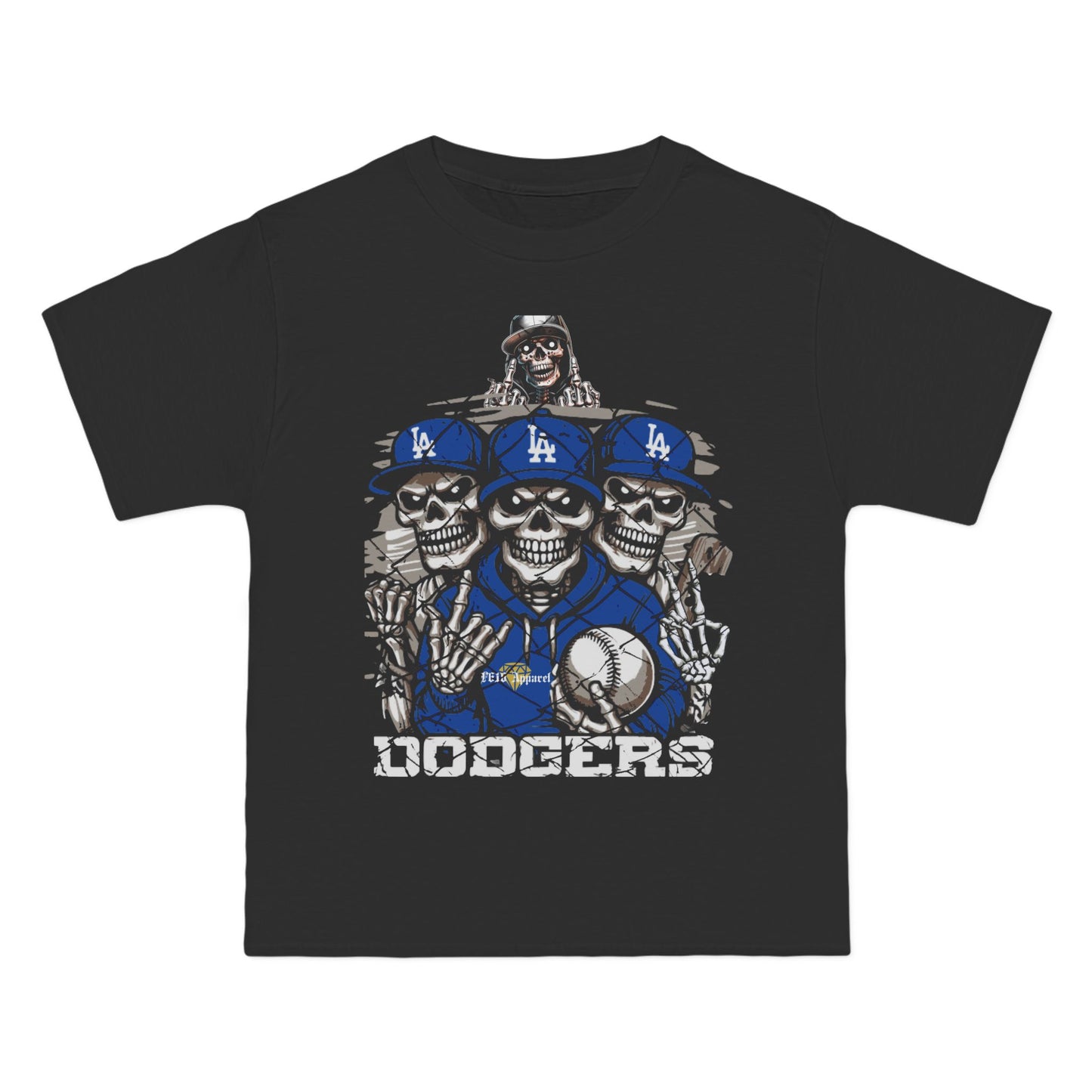 LA Dodgers Skull Short-Sleeve T-Shirt, Vintage Baseball Tee, Halloween Apparel, Sports Fan Gear, Grunge Style Tee