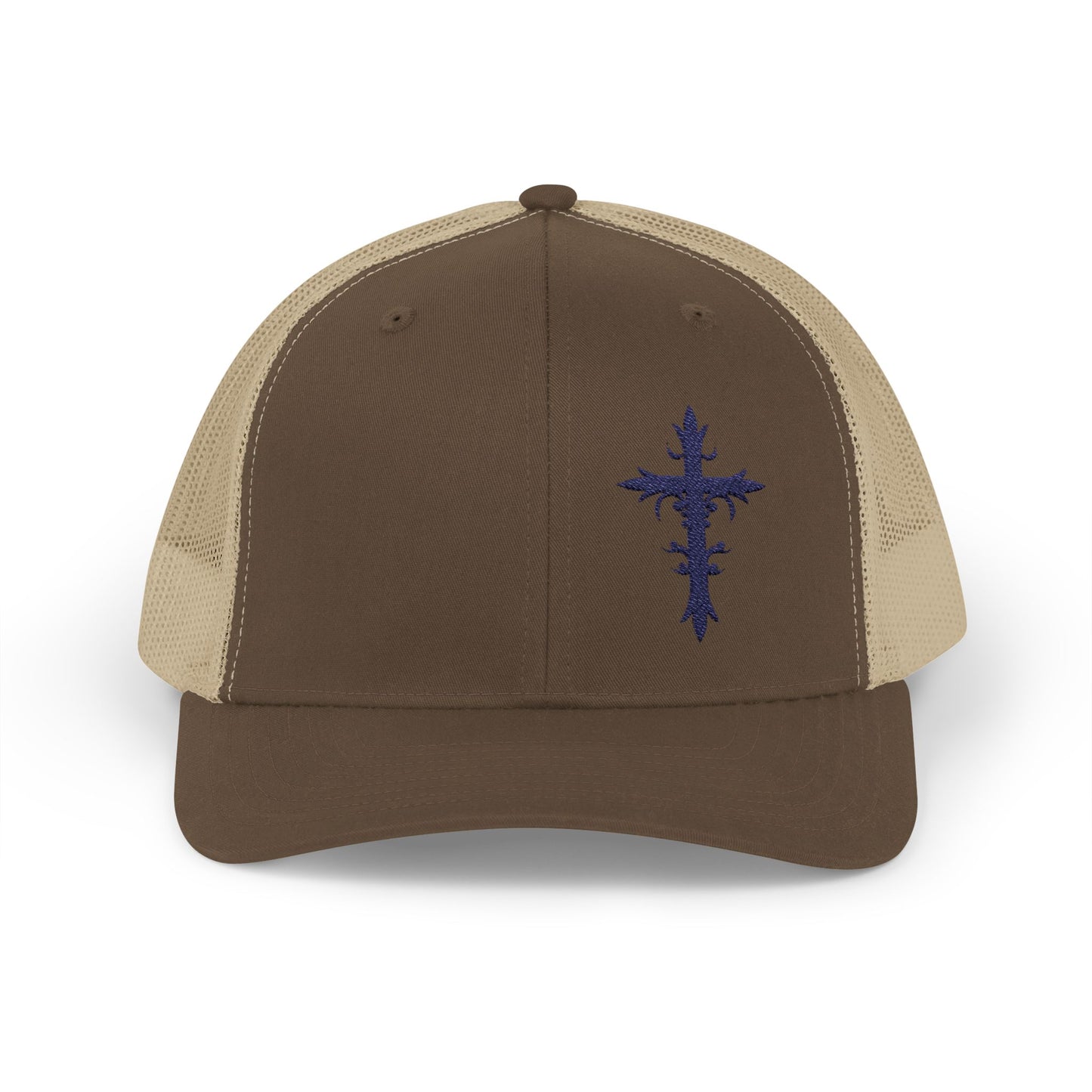 Embroidered Cross Snapback Trucker Cap - Stylish Faith-Inspired Hat