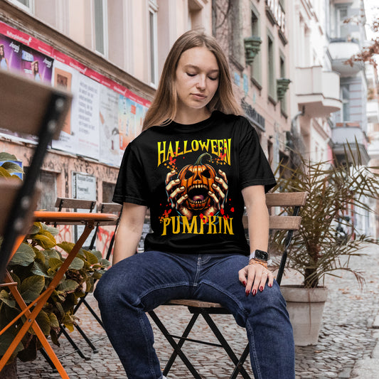 Halloween Pumpkin Tee - Spooky Unisex Shirt for Fall Celebrations