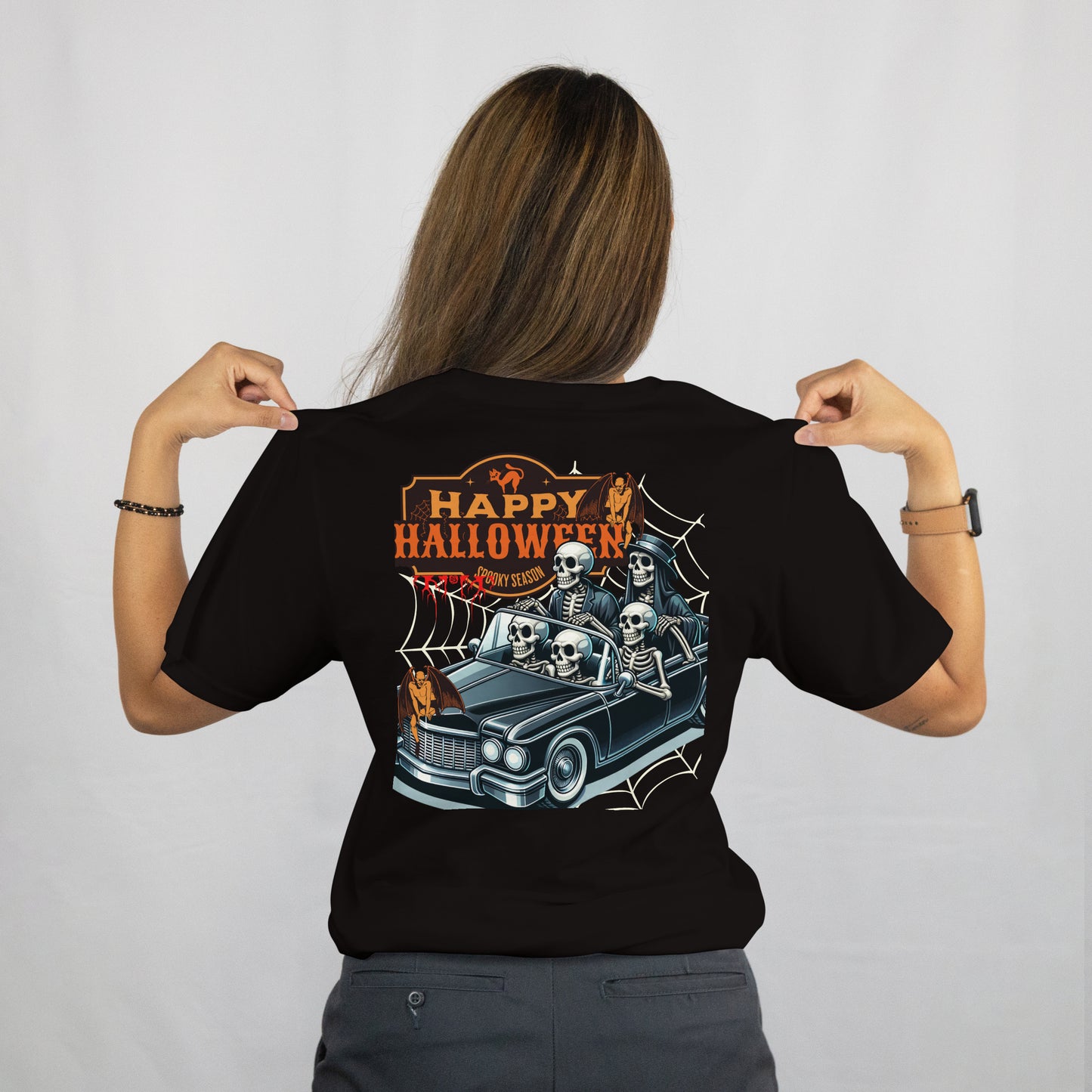 Halloween Skeletons Tee, Halloween Skeletons Graphic Tee, Spooky T-Shirt, Unisex Costume Shirt, Fun Halloween Apparel, Autumn Party Shirt