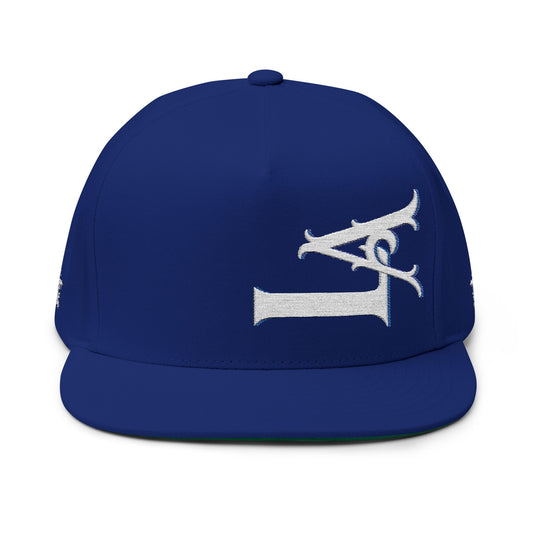Stylish Flat Bill Cap | Embroidered LA Design | Trendy Accessory for Sports & Casual Wear, Perfect for Gifts & Events
