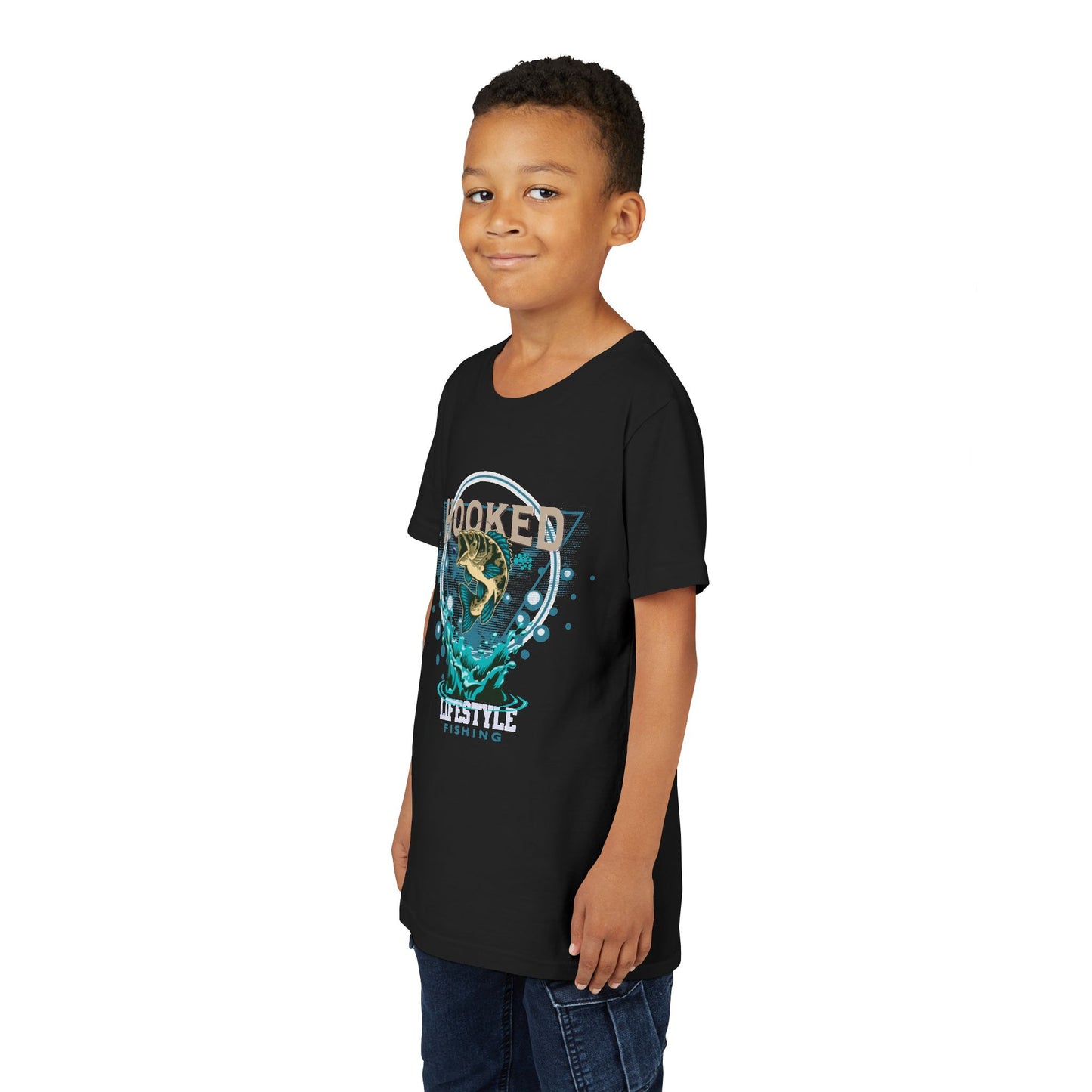 Youth Fishing Tee - "Hooked" Fishing Adventure Shirt for Young Anglers