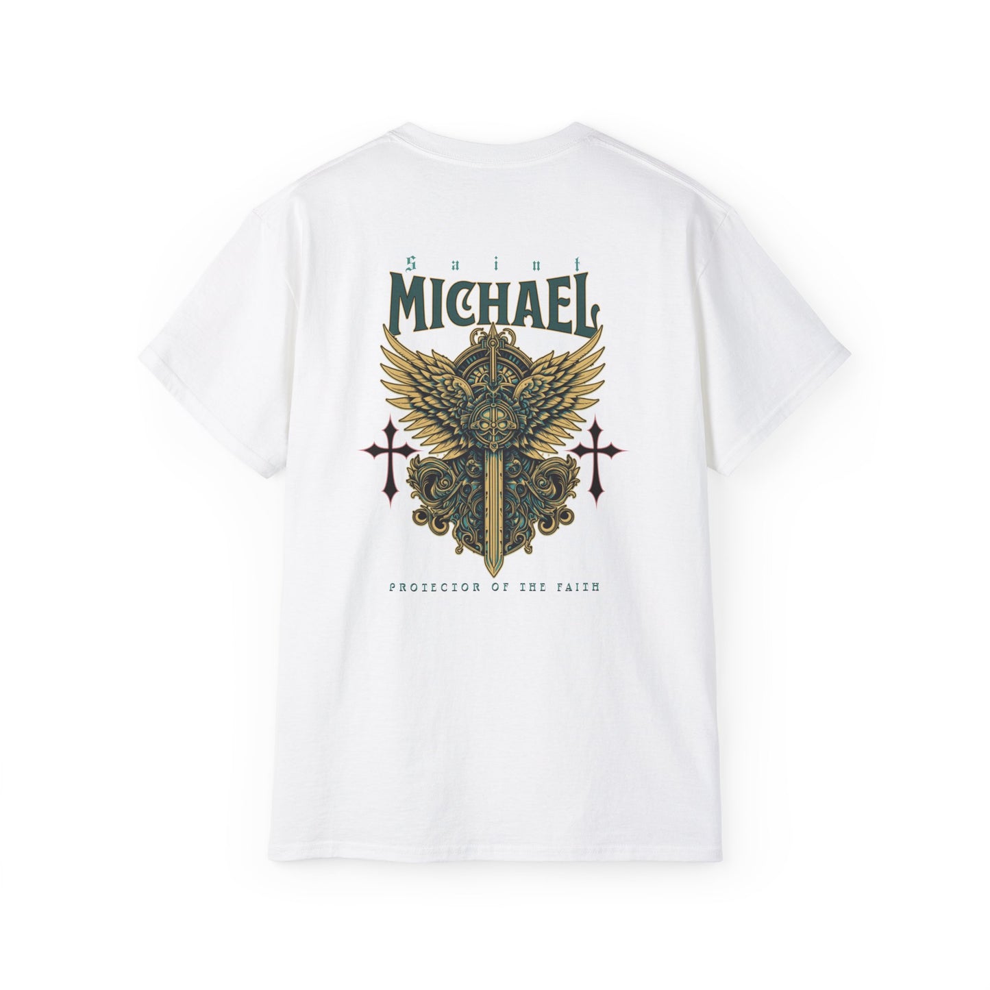 Spiritual Graphic Tee - Unisex Cotton Saint Michael Shirt