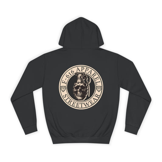 Skull Design Unisex College Hoodie - Cool Streetwear for College Life