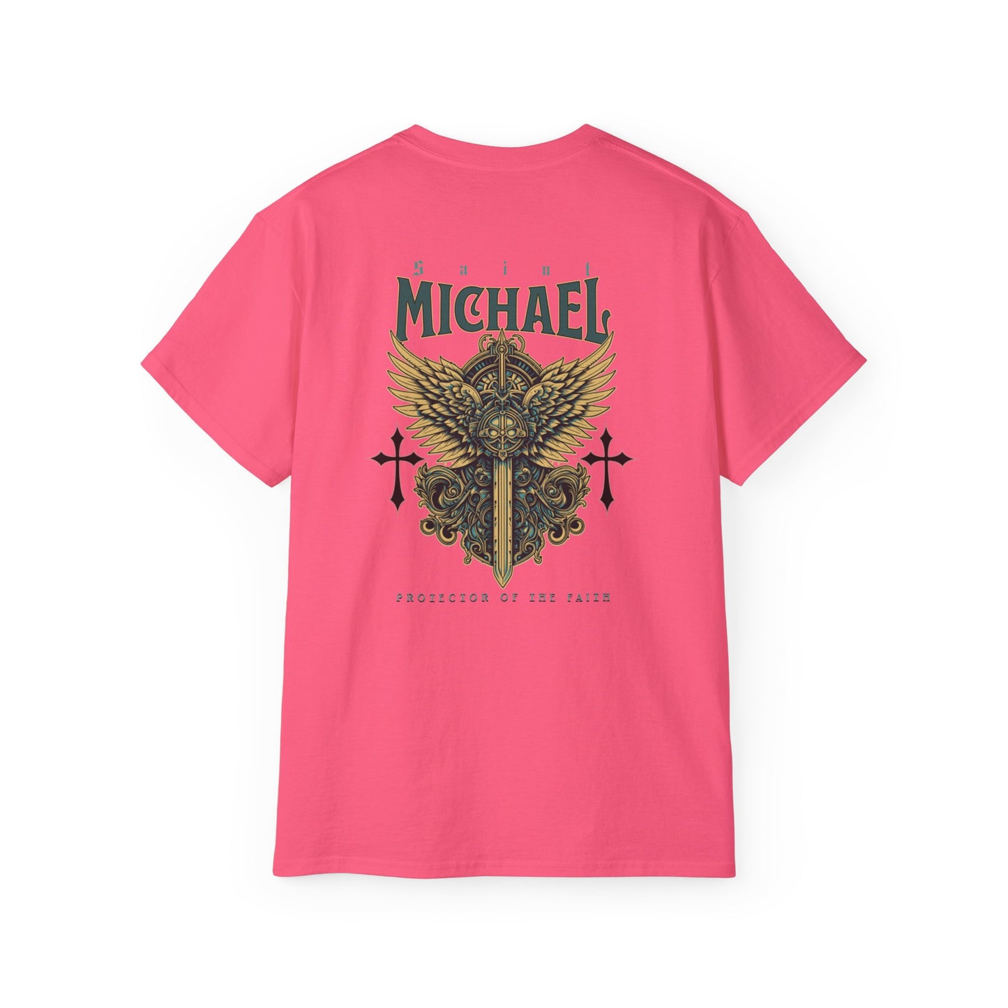Spiritual Graphic Tee - Unisex Cotton Saint Michael Shirt