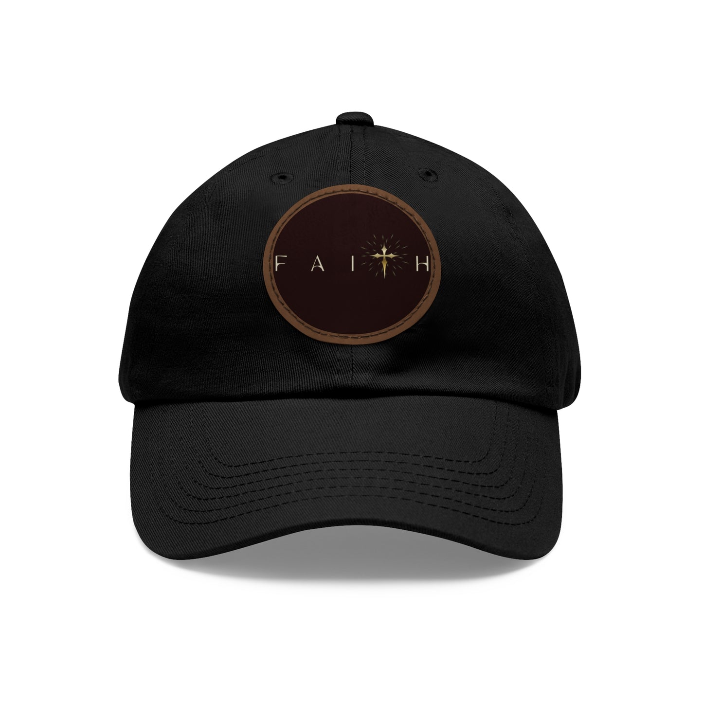 Stylish Dad Hat with Leather Patch - Faith Design, Ideal for Everyday Wear, Gifts, Outdoors, and Special Occasions