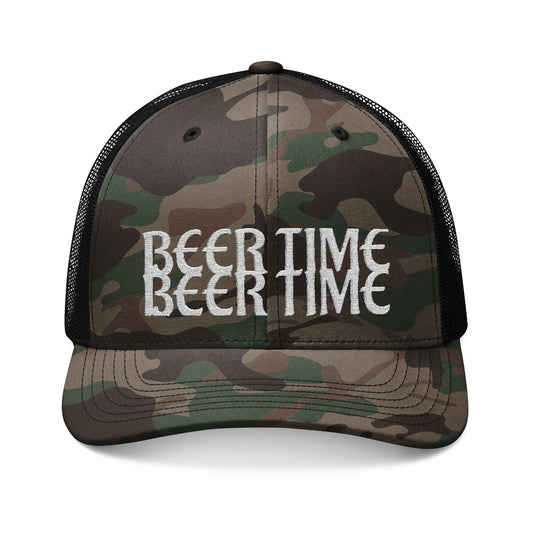 Camouflage Trucker Hat with Embroidery, Outdoor Style Hat, Gift for Him, Hunting Accessories, Cool Military Cap, Trendy Fashion