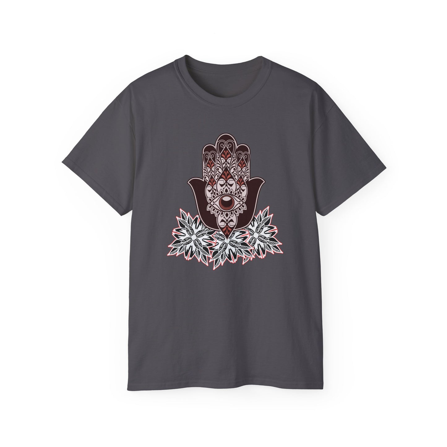 Bohemian Graphic Tee, Unisex Cotton Shirt, Casual Summer Wear, Festival Outfit, Unique Gift for Him/Her, Hand of Fatima Design