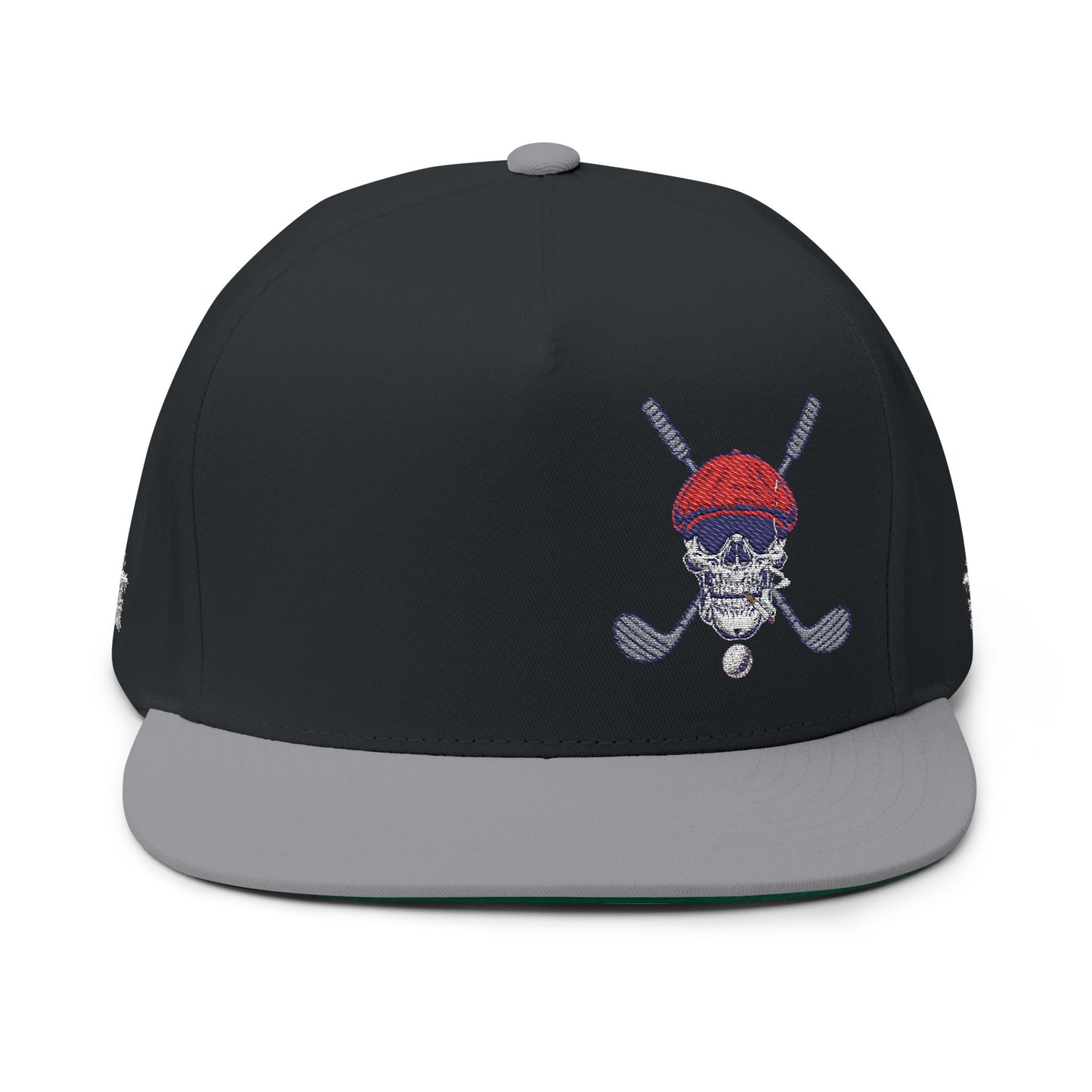 Skull Golf Cap Skull, Golf Flat Bill Cap, Cool Embroidered Cap for Sports Fans, Trendy Hat for Gifts, Unique Cap for Casual Wear, Perfect for Golf