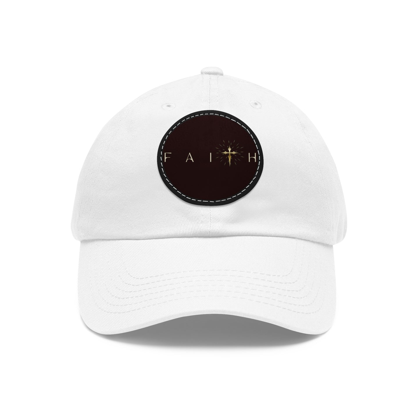 Stylish Dad Hat with Leather Patch - Faith Design, Ideal for Everyday Wear, Gifts, Outdoors, and Special Occasions