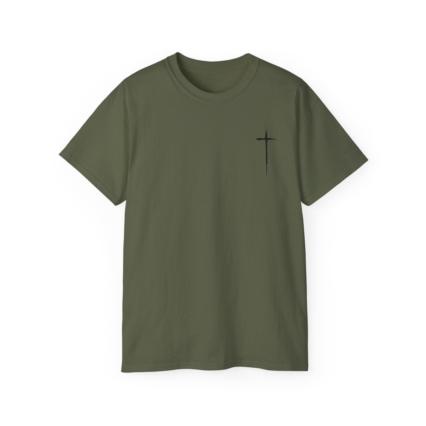 Graphic Tee with Crown and Cross Design