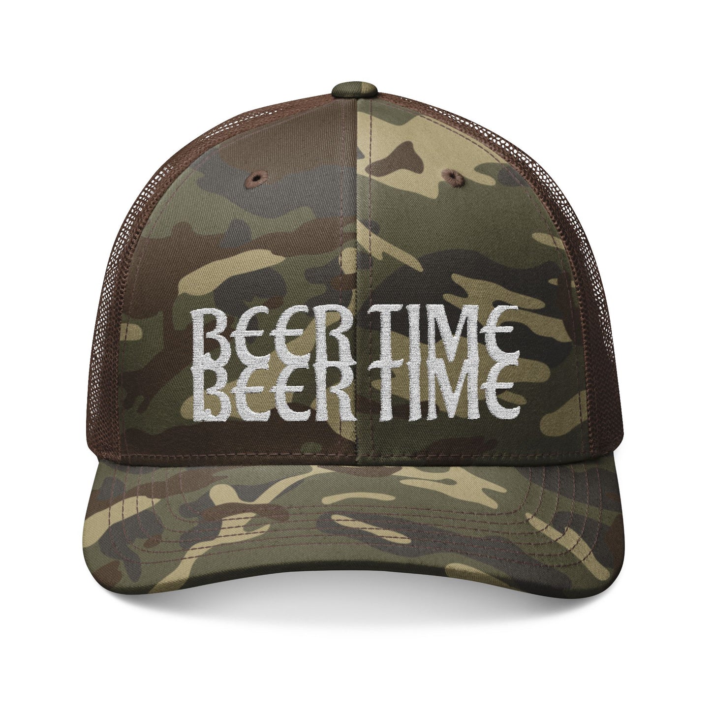 Camouflage Trucker Hat with Embroidery, Outdoor Style Hat, Gift for Him, Hunting Accessories, Cool Military Cap, Trendy Fashion