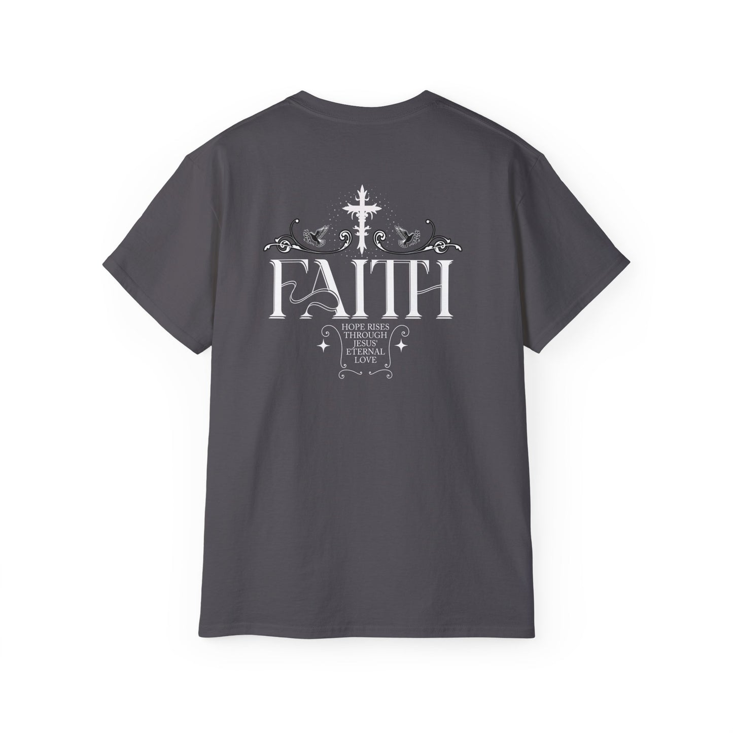 Faith Cross Unisex Ultra Cotton Tee, Inspirational Shirt, Religious Gift, Casual Wear, Church Outing, Everyday Comfort