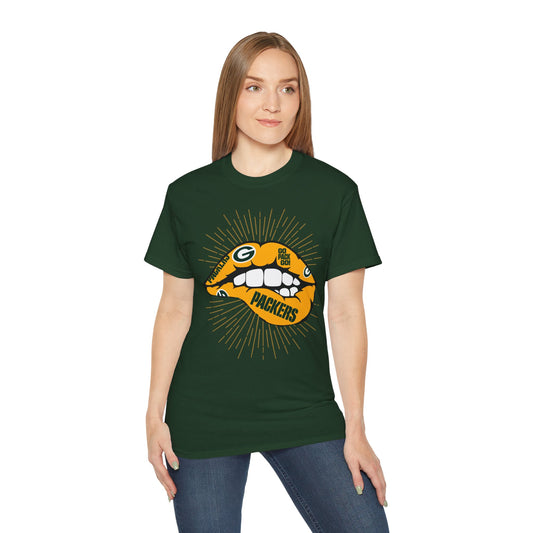 Green Bay Packers Sporty Graphic Tee - Game Day Black Cotton T-Shirt, Bold Sporty Tee with Graphic Design for Game Day, Perfect Gift for Sports Fans, Men's and Women's Team Apparel, Black Cotton T-Shirt