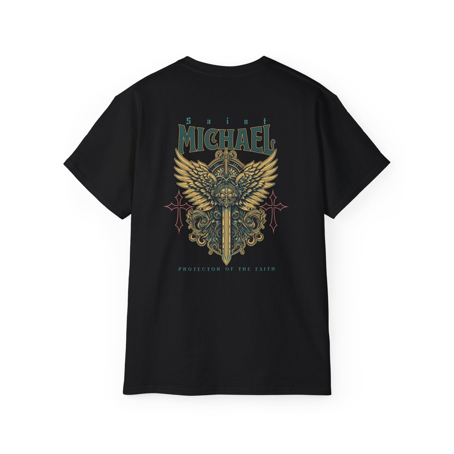 Spiritual Graphic Tee - Unisex Cotton Saint Michael Shirt