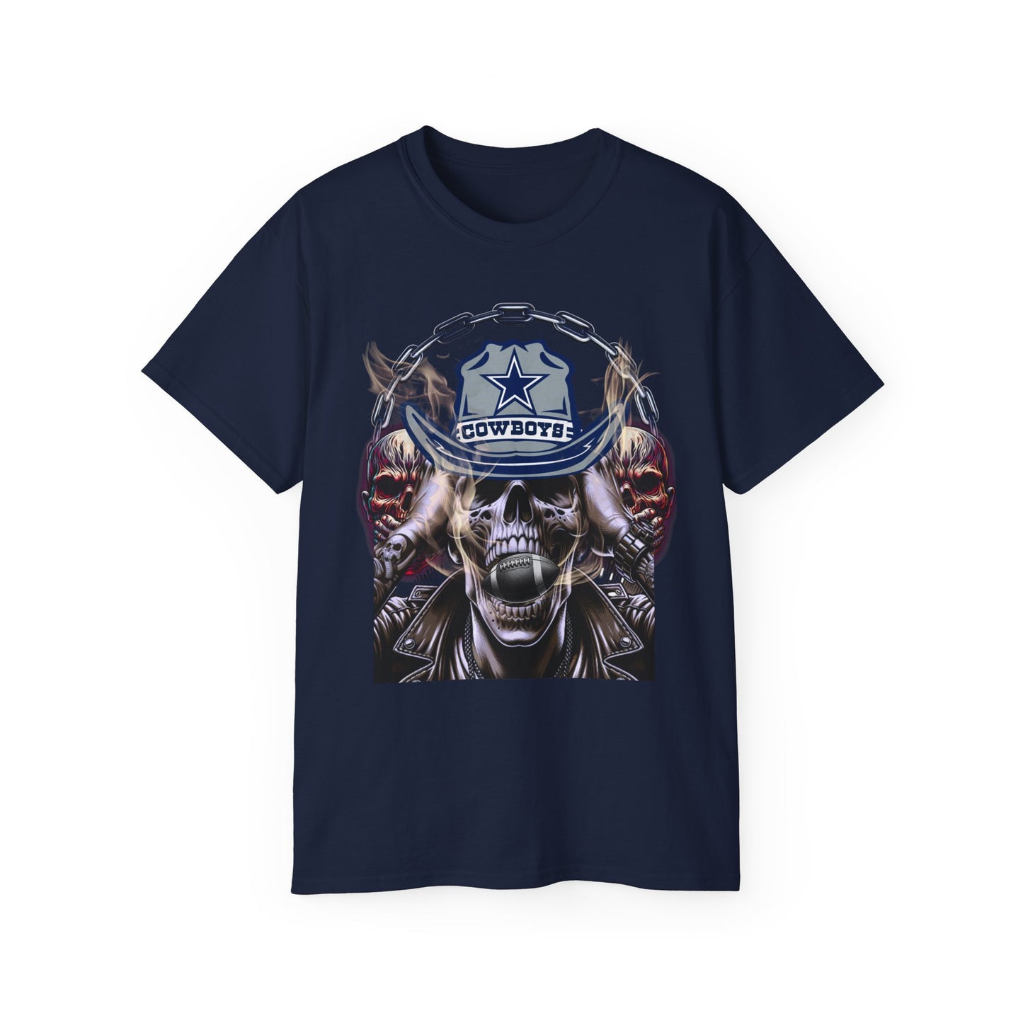 Cowboy Skull Unisex Tee, Cowboy Skull Graphic Tee, Unisex Cotton Shirt, Festival Wear, Unique Gift for Him/Her, Casual Style