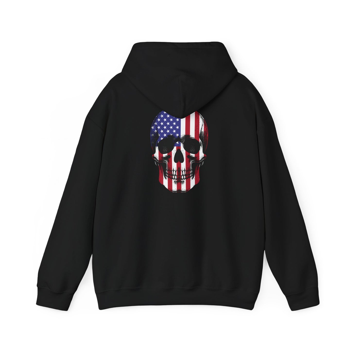 American Skull Hoodie, Graphic Hooded Sweatshirt for Men & Women, Casual Streetwear, Gift for Holidays, Unique Style Sweatshirt