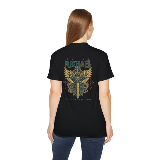 Spiritual Graphic Tee - Unisex Cotton Saint Michael Shirt