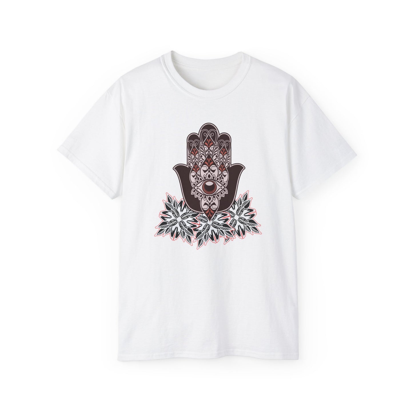 Bohemian Graphic Tee, Unisex Cotton Shirt, Casual Summer Wear, Festival Outfit, Unique Gift for Him/Her, Hand of Fatima Design