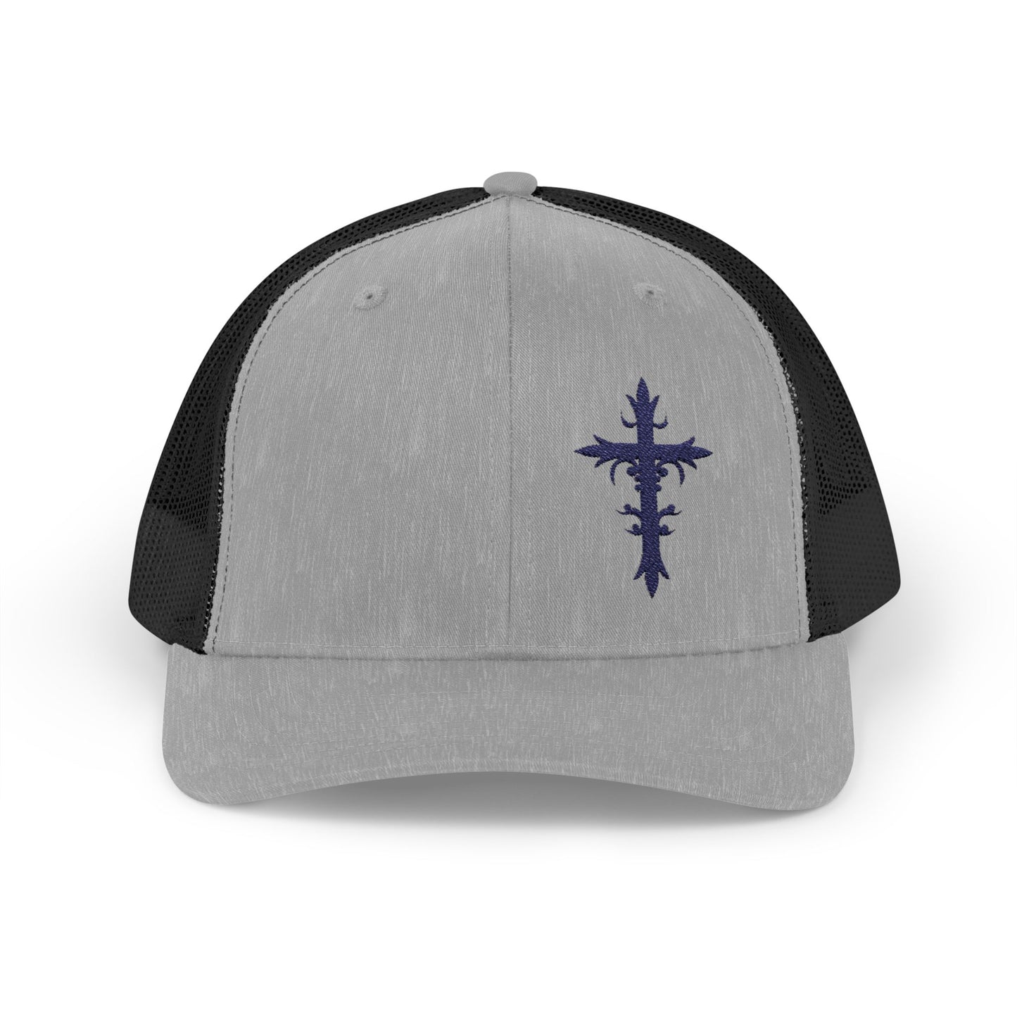 Embroidered Cross Snapback Trucker Cap - Stylish Faith-Inspired Hat