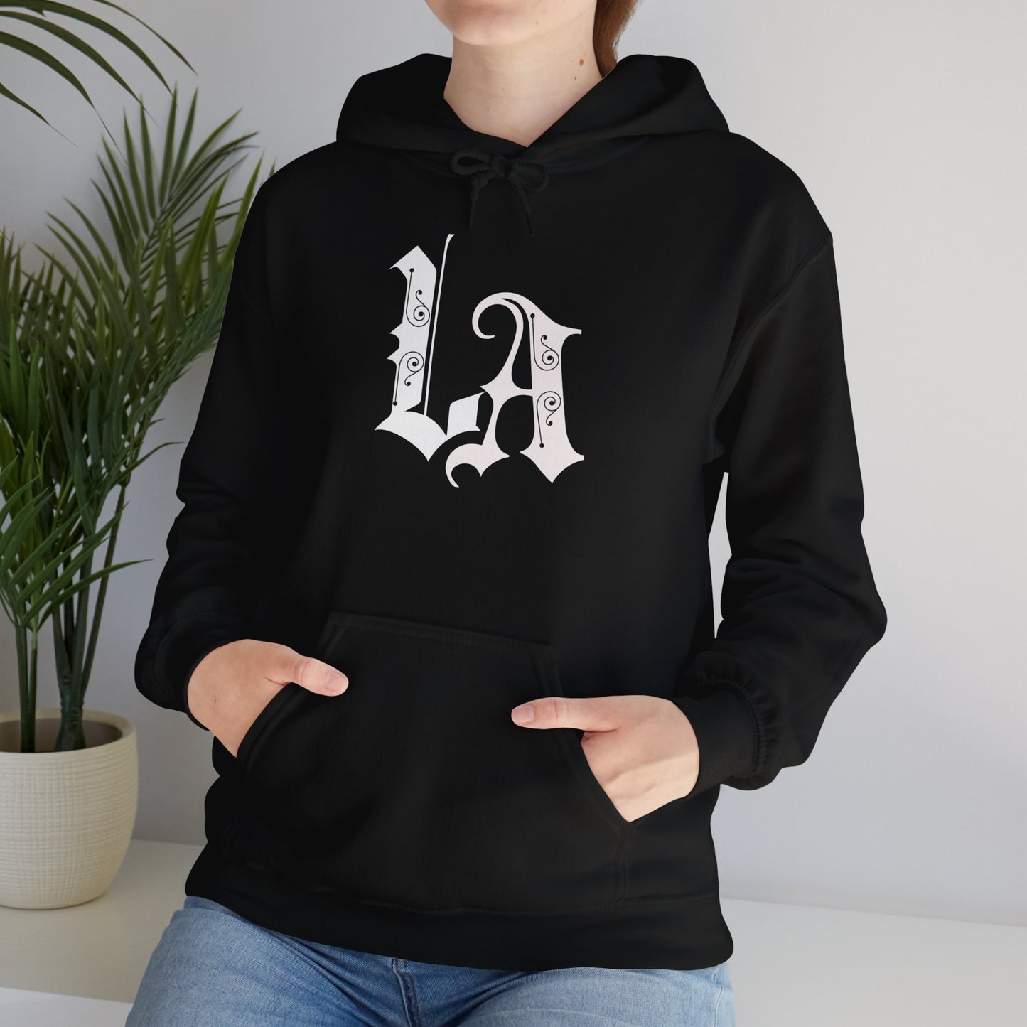LA Graphic Hoodie - Unisex Heavy Blend Sweatshirt for Casual Style