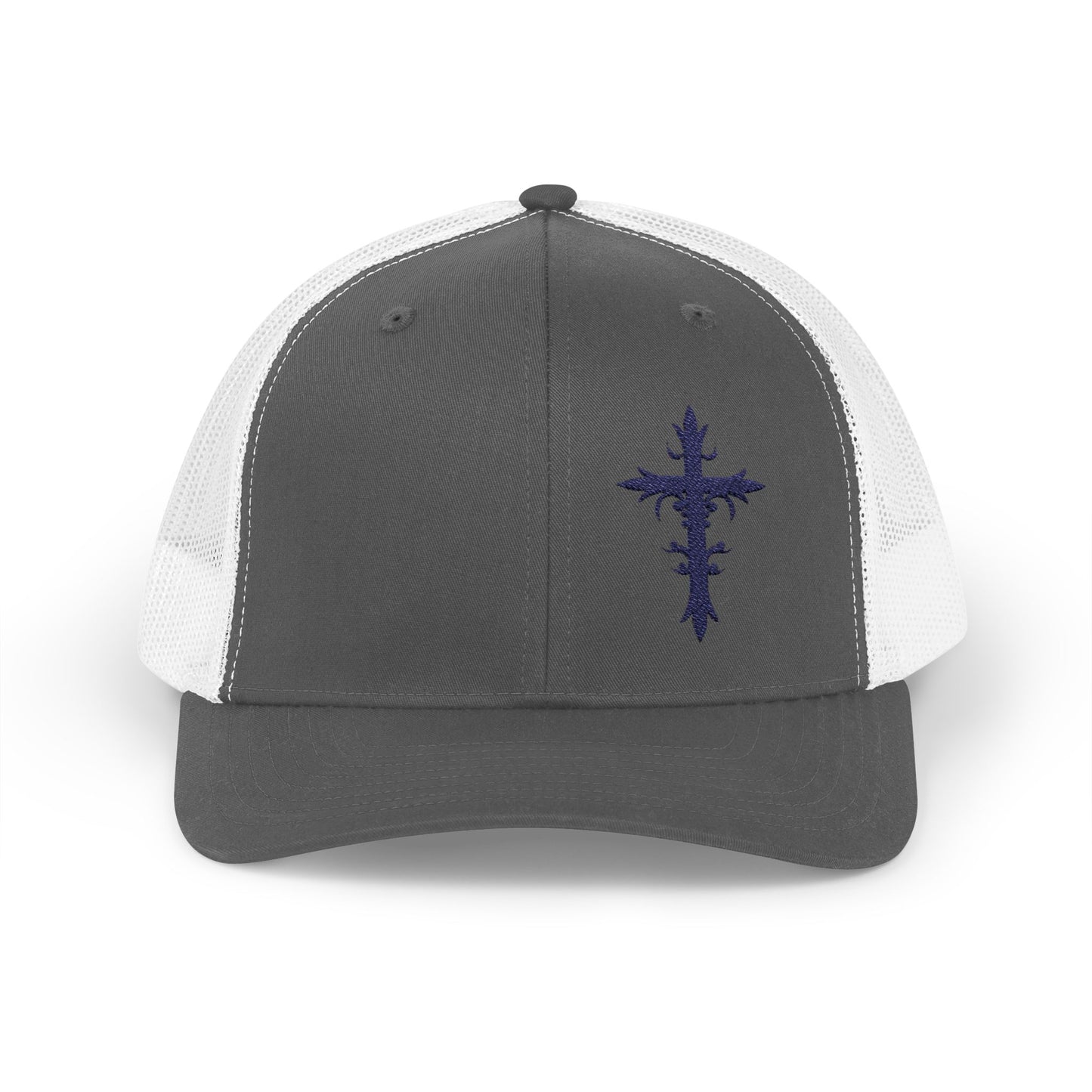 Embroidered Cross Snapback Trucker Cap - Stylish Faith-Inspired Hat