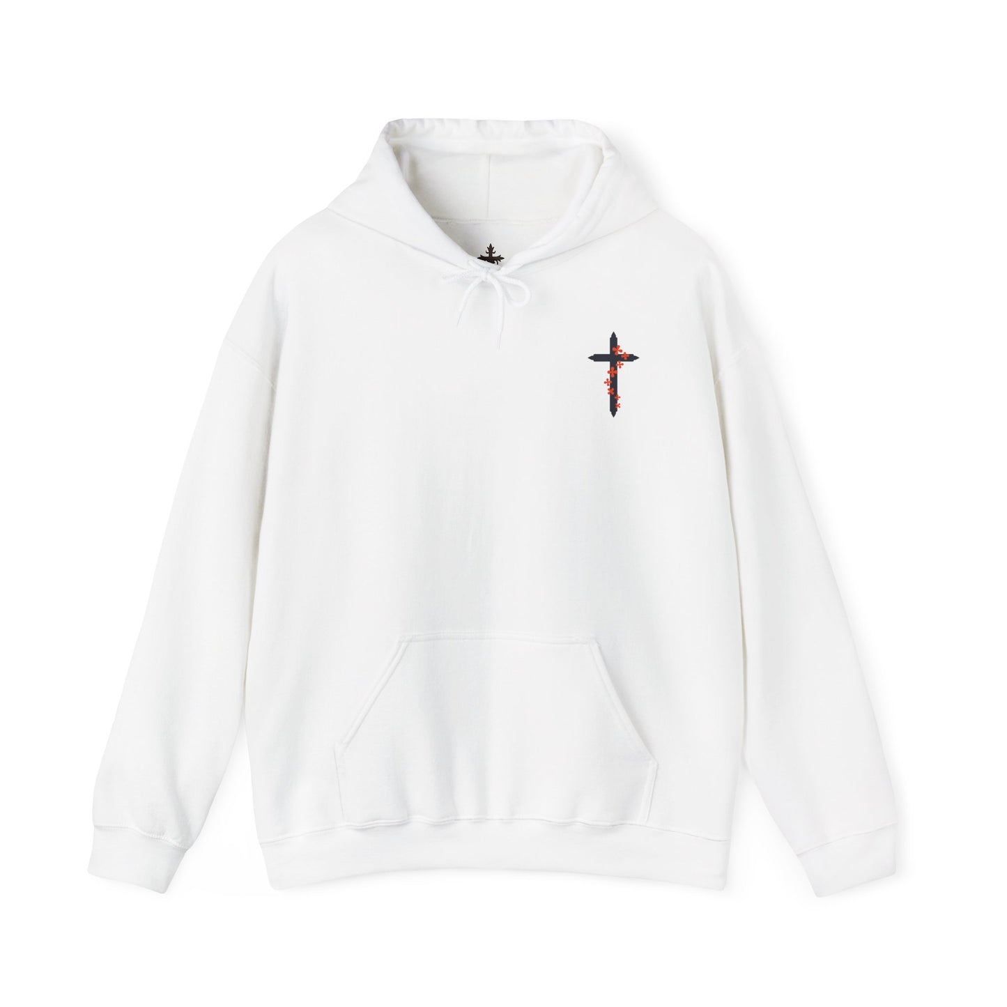 Peace, Purpose, Power Hooded Sweatshirt, Christian Cross, Heavy Cotton