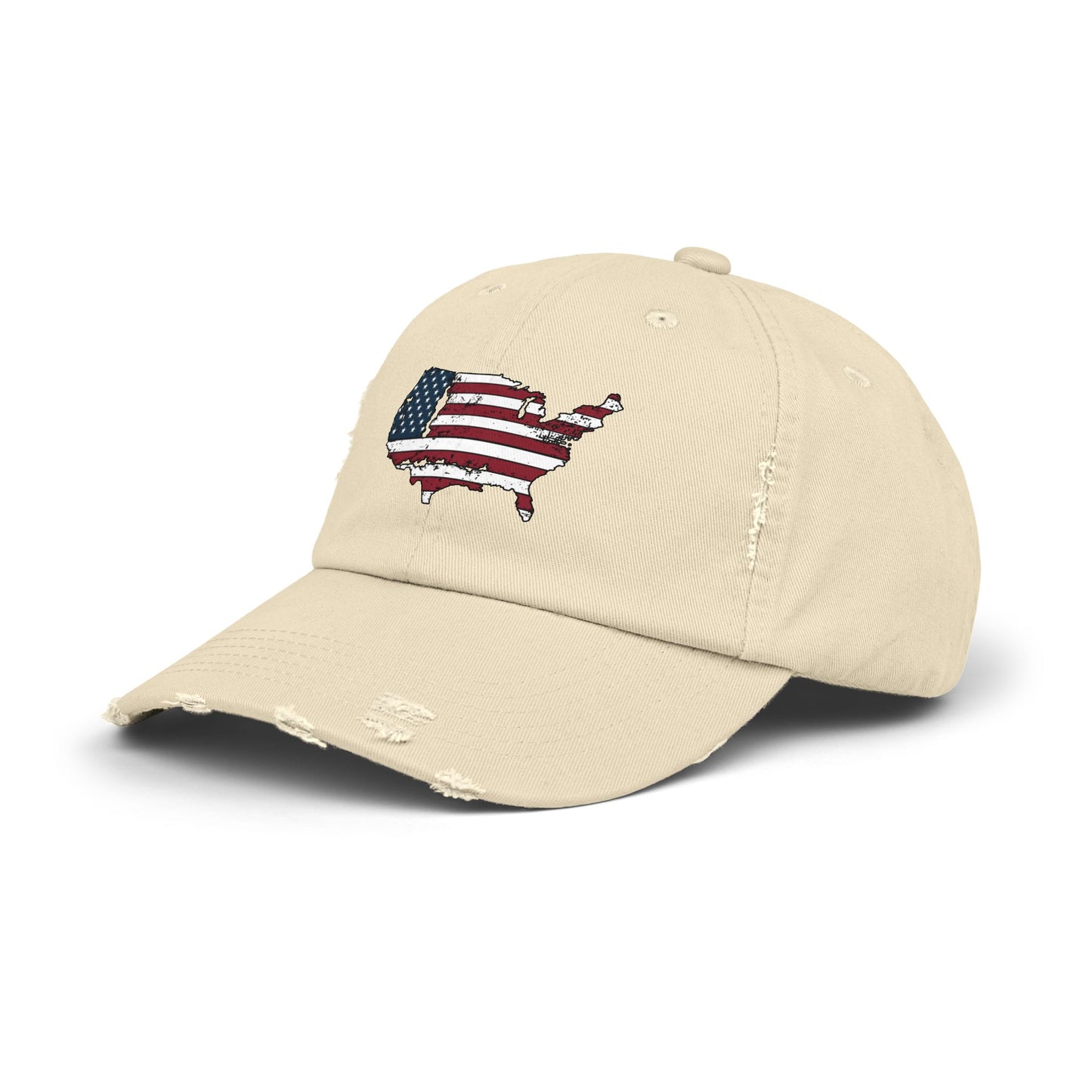 USA Flag Distressed Cap - Vintage American Baseball Hat for 4th of July and Summer
