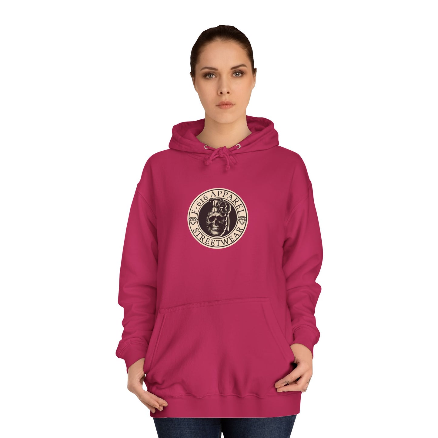 Skull Design Unisex College Hoodie - Cool Streetwear for College Life