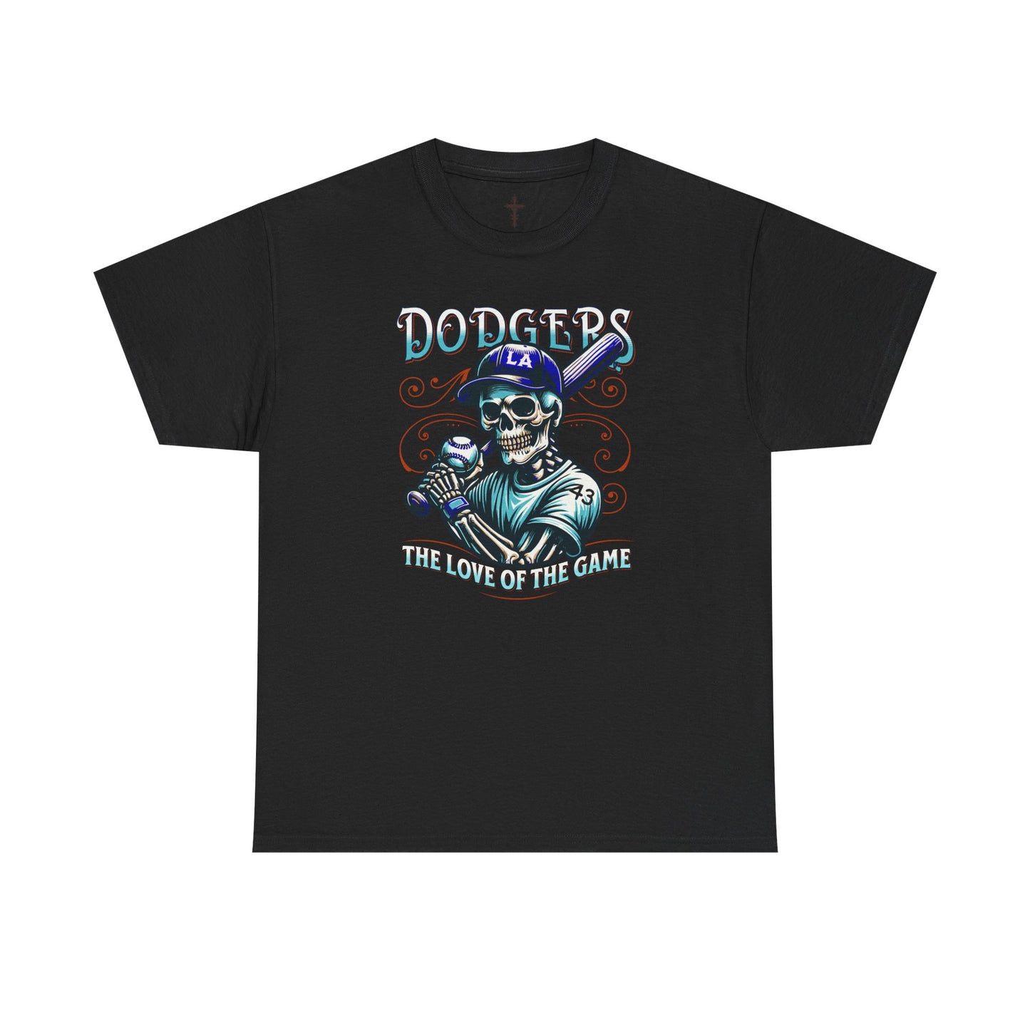Vintage Dodgers Skeleton Tee - Unisex Heavy Cotton T-Shirt for Baseball Lovers