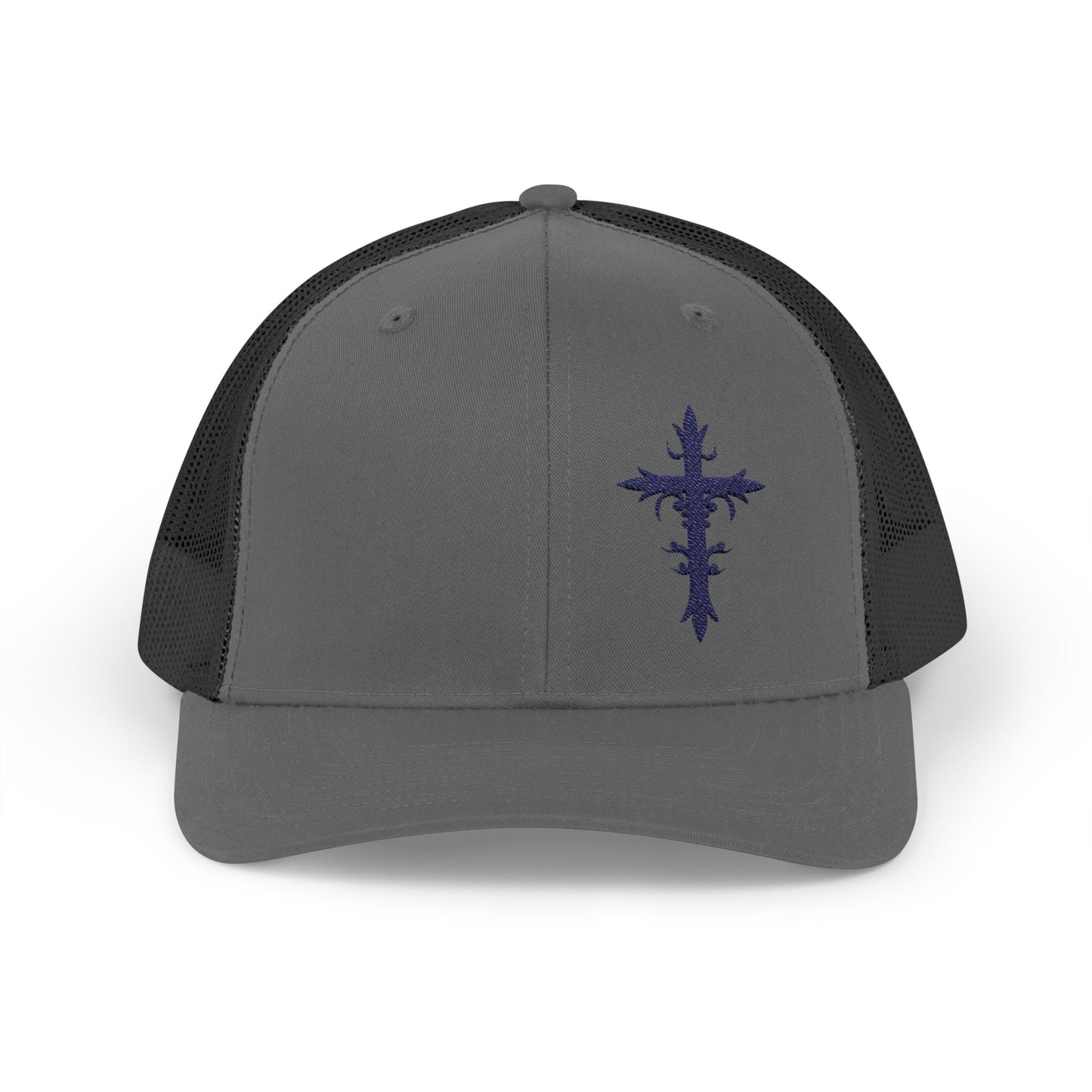 Embroidered Cross Snapback Trucker Cap - Stylish Faith-Inspired Hat