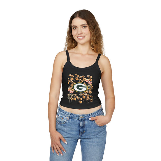 Floral Tank Top, Floral & Sporty Women’s Spaghetti Strap Tank Top - Summer Fashion, Casual Wear, Outdoor Activities, Workout Top, Gift for Her, Stylish